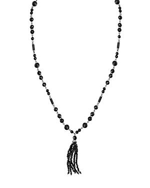 Lauren Ralph Lauren Jet Beaded Tassel Necklace, 32