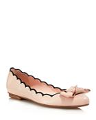 Kate Spade New York Women's Nannete Scalloped Leather Pointed Toe Flats