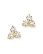 Bloomingdale's Diamond Three-stone Stud Earrings In 14k Yellow Gold, 0.35 Ct. T.w. - 100% Exclusive