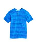 Nautica Boys' Stripe Short Sleeve Henley - Compare At $26.50