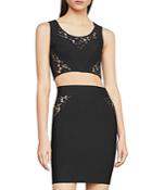 Bcbgmaxazria Lace-inset Cropped Top