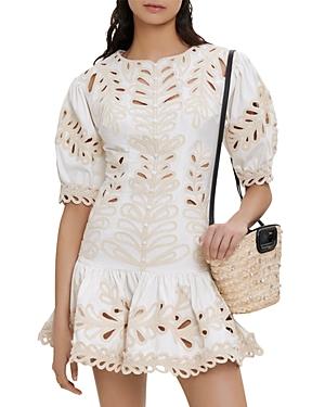 Maje Radola Embroidered Mini Dress