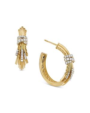 David Yurman 18k Yellow Gold Angelika Diamond Tassel Hoop Earrings