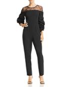 Adrianna Papell Lace-inset Crepe Jumpsuit