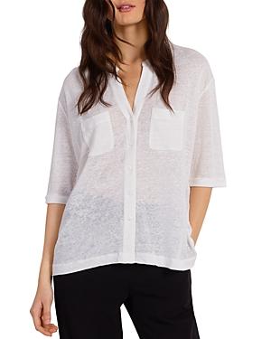 Gerard Darel Anabelle Linen Button Front Top