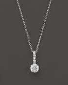 Diamond Solitaire Pendant Necklace With Pave Bail In 14k White Gold, .25 Ct. T.w. - 100% Exclusive