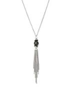 Armenta Sterling Silver New World Tahitian Pearl & Black Sapphire Tassel Necklace, 30