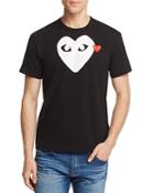 Comme Des Garcons Play Double Heart Logo Graphic Tee