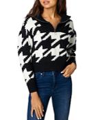 Blanknyc Houndstooth Cropped Sweater
