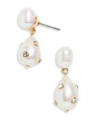 Baublebar Mona Pave Dotted Freshwater Pearl Drop Earrings In Gold Tone