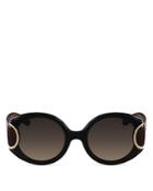 Salvatore Ferragamo Signature Leather Sunglasses, 54mm