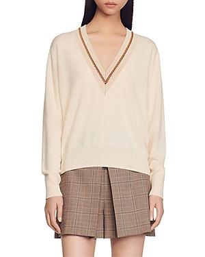 Sandro Bridget V Neck Sweater