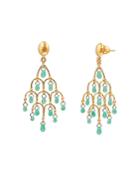Gurhan 22k Yellow Gold Dew Hue Emerald Chandelier Earrings