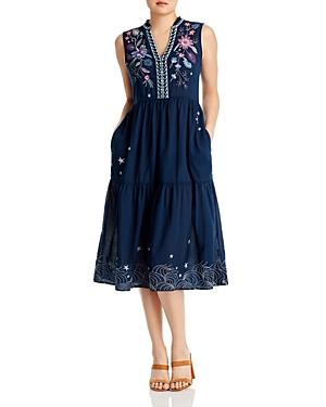 Johnny Was Phoebe Sleeveless Cotton Midi Dress