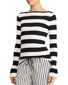 Lauren Ralph Lauren Ruffle Cuff Stripe Sweater