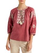 Gerard Darel Canelle Embroidered Blouse
