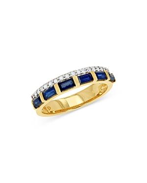 Bloomingdale's Sapphire & Diamond Band In 14k Yellow Gold - 100% Exclusive