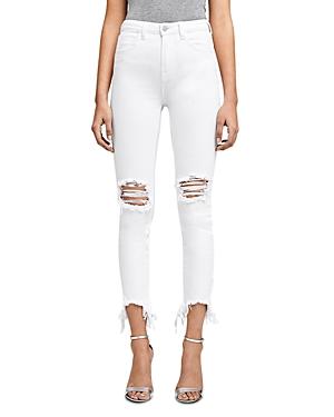 L'agence High Line High Rise Skinny Jeans In Blank Destressed