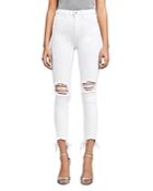 L'agence High Line High Rise Skinny Jeans In Blank Destressed