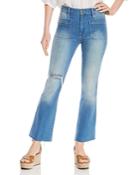 Frame Le Bardot Raw-edge Flared Jeans In Fenix