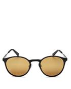 Polaroid Mirrored Round Keyhole Sunglasses, 49mm