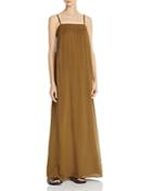 Vince Embroidered Silk Maxi Dress