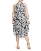 Rachel Roy Plus Leopard Print Midi Dress