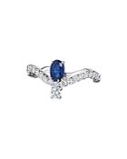 Hueb 18k White Gold Mirage Blue Sapphire & Diamond Ring