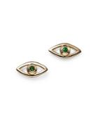 Moon & Meadow 14k Yellow Gold Emerald Evil Eye Stud Earrings - 100% Exclusive