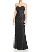 Aidan By Aidan Mattox Embellished Strapless Gown