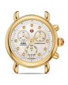 Michele Csx Gold Diamond Dial Watch Head, 36mm