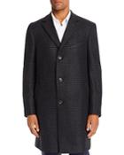 Jack Victor Tonal Plaid Wool & Cashmere Regular Fit Topcoat