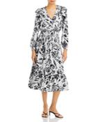 Aqua Smocked Floral Print Midi Dress - 100% Exclusive