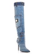 Dolce & Gabbana Women's Cardinale Patchwork High Heel Boots