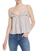 French Connection Laiche Striped Ruffled Camisole Top