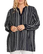 Vince Camuto Plus Striped Pullover Blouse