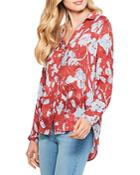 Nic And Zoe Terracotta Blooms Shirt