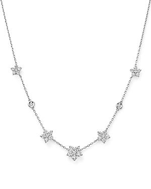 Diamond Flower Station Necklace In 14k White Gold, 1.60 Ct. T.w. - 100% Exclusive