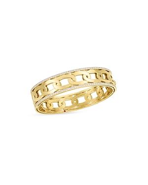 Roberto Coin 18k Yellow Gold Navarra Diamond Oval Link Bangle Bracelet
