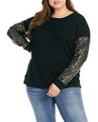 Karen Kane Plus Sequined Sleeve Sweatshirt