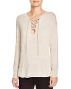 Lna Lace-up Long Sleeve Top - 100% Bloomingdale's Exclusive