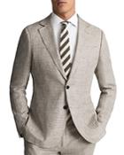 Reiss Auto Linen Textured Melange Slim Fit Suit Jacket