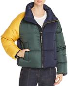 Tory Burch Reversible Color-blocked Down Jacket
