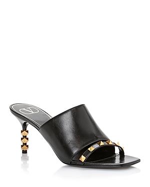 Valentino Garavani Women's Rockstud Sculpted High Heel Mules