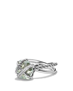 David Yurman Cable Wrap Ring With Prasiolite And Diamonds