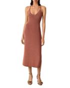 Ba & Sh Pupi Metallic Knit Midi Dress