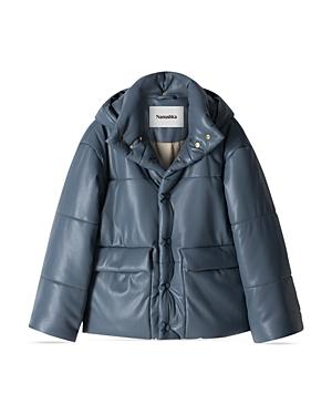 Nanushka Faux Leather Hooded Puffer Jacket