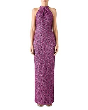 St. John Sparkle Knit Draped Front Dress
