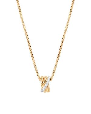 John Hardy 18k Yellow Gold Bamboo Pave Diamond Pendant Necklace, 16