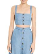 Show Me Your Mumu Adeline Chambray Cropped Top